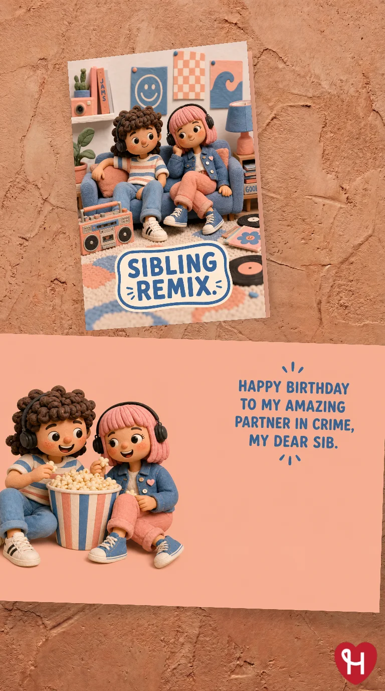 Sibling Remix Birthday Card