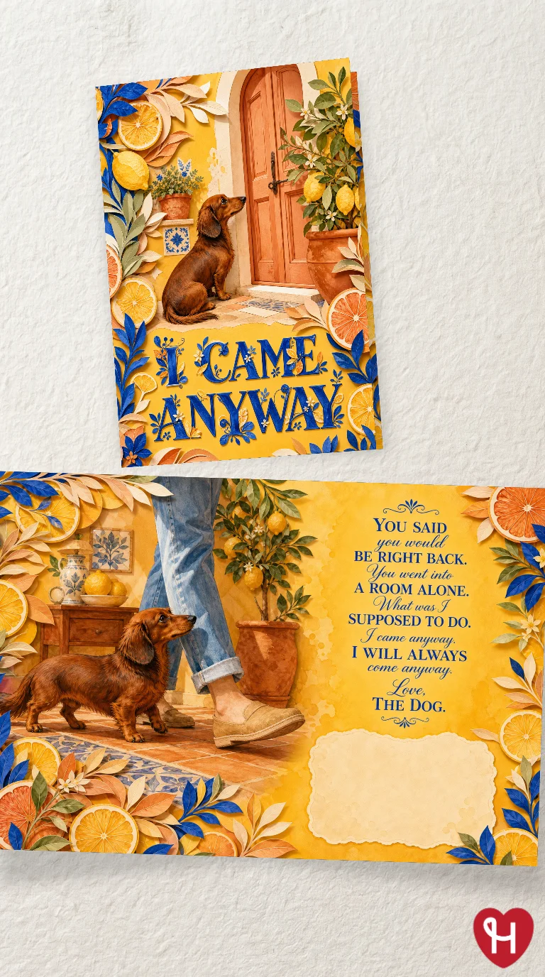 I Came Anyway Dachshund Card