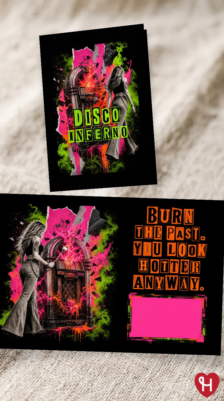 Disco Inferno Breakup Card