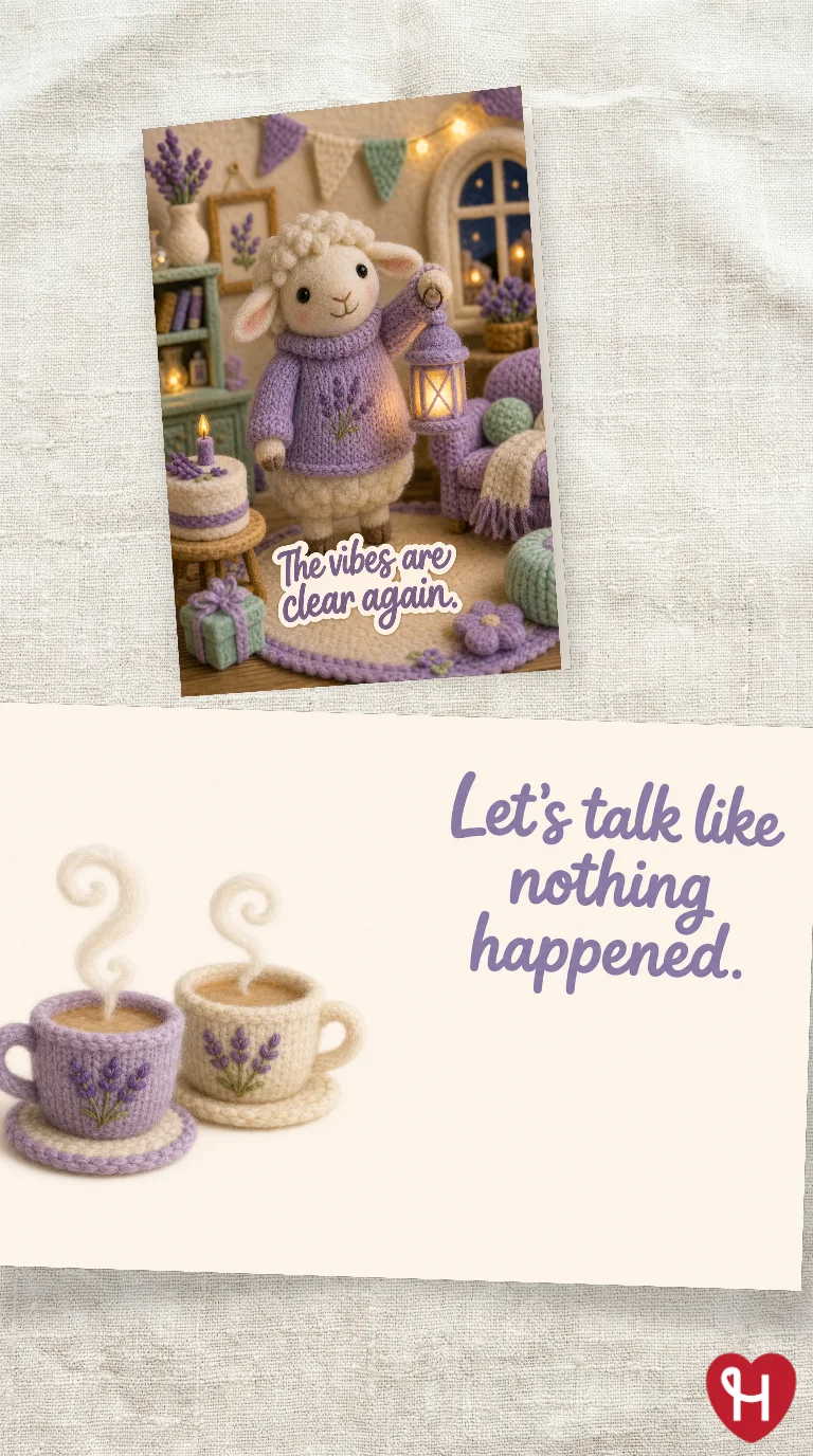 Cozy Apology Sheep Card