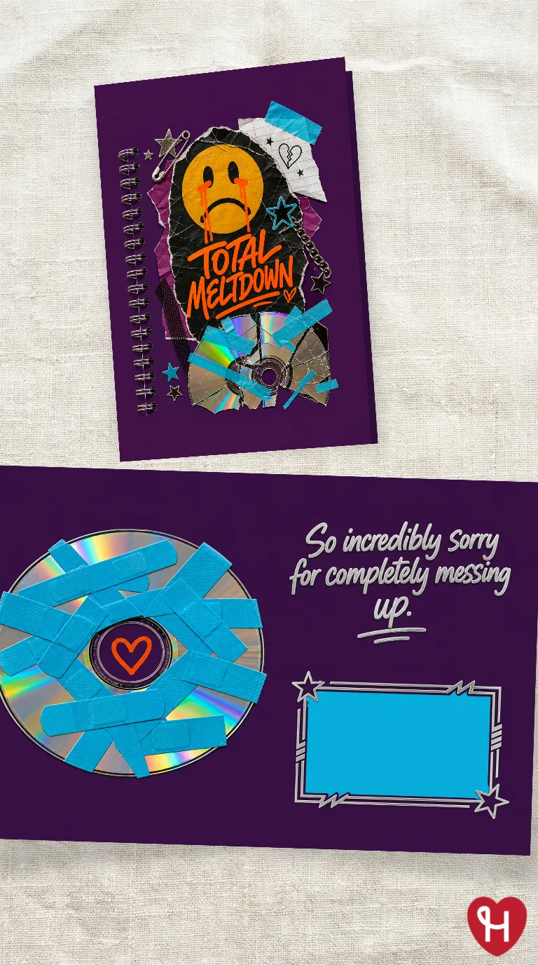 Total Meltdown Apology Card