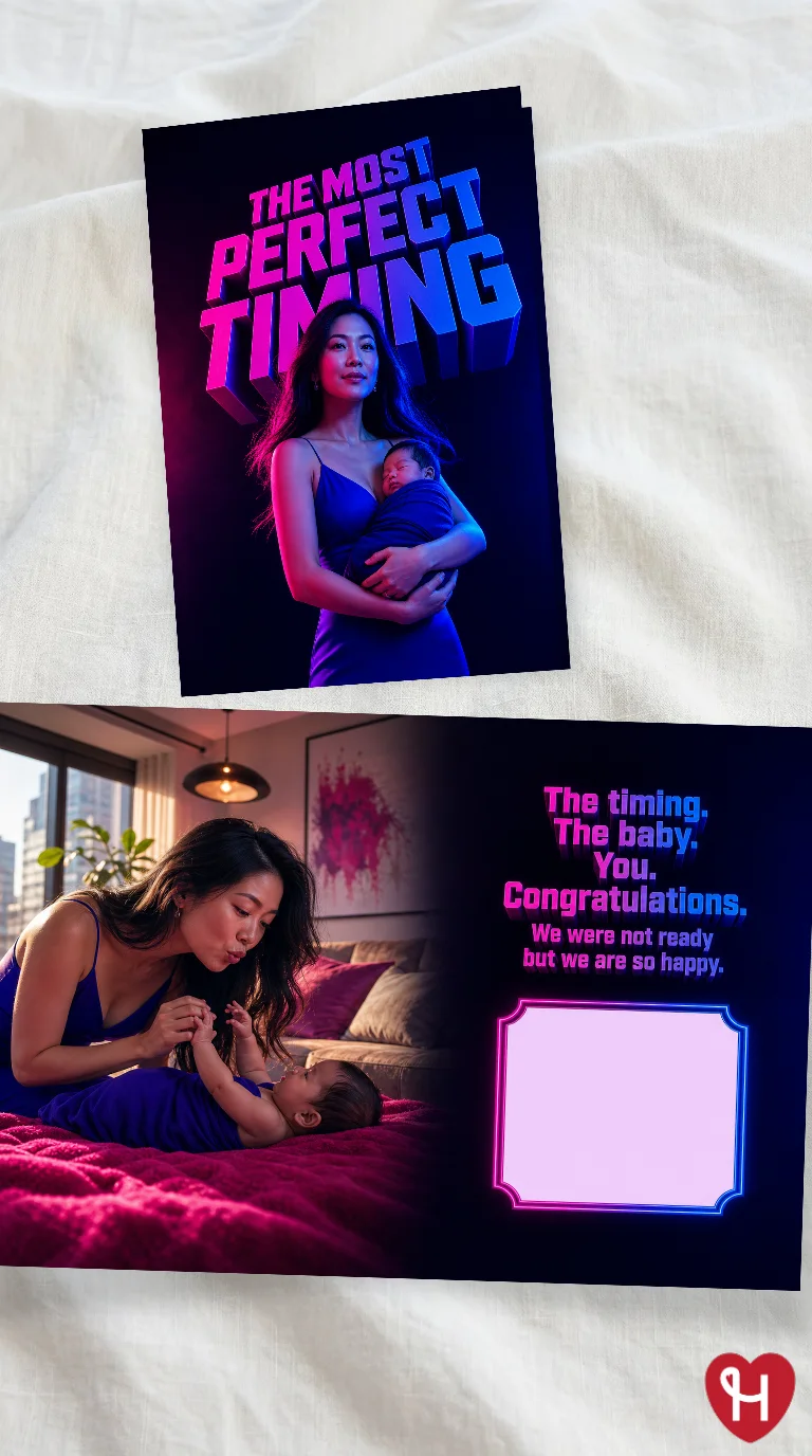 Perfect Timing New Baby Card